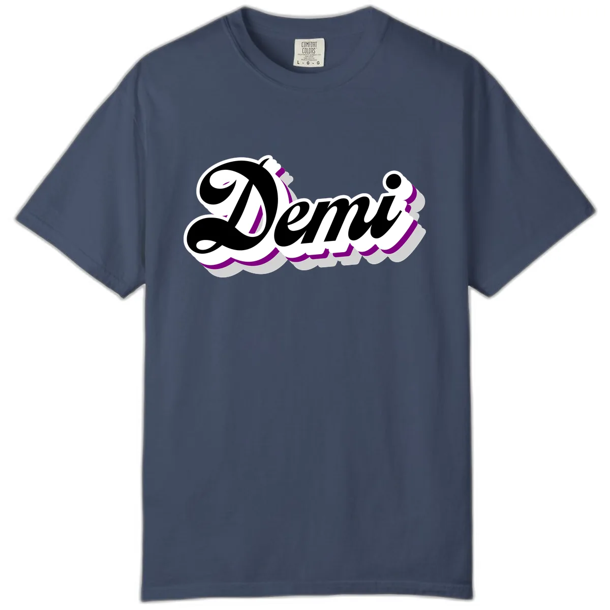 Demi Stylized Script Design Comfort Color in Midnight