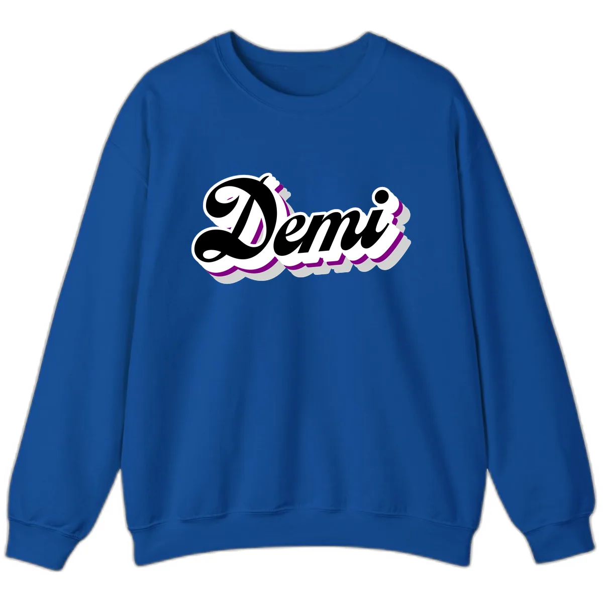Demi Stylized Script Design Sweatshirt in Royal