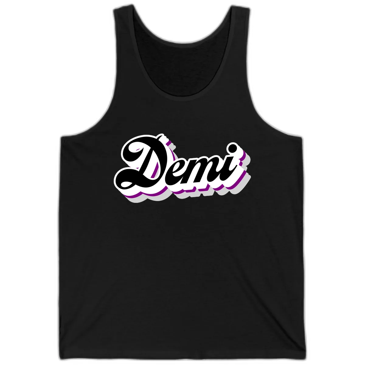 Demi Stylized Script Design Tank in Black