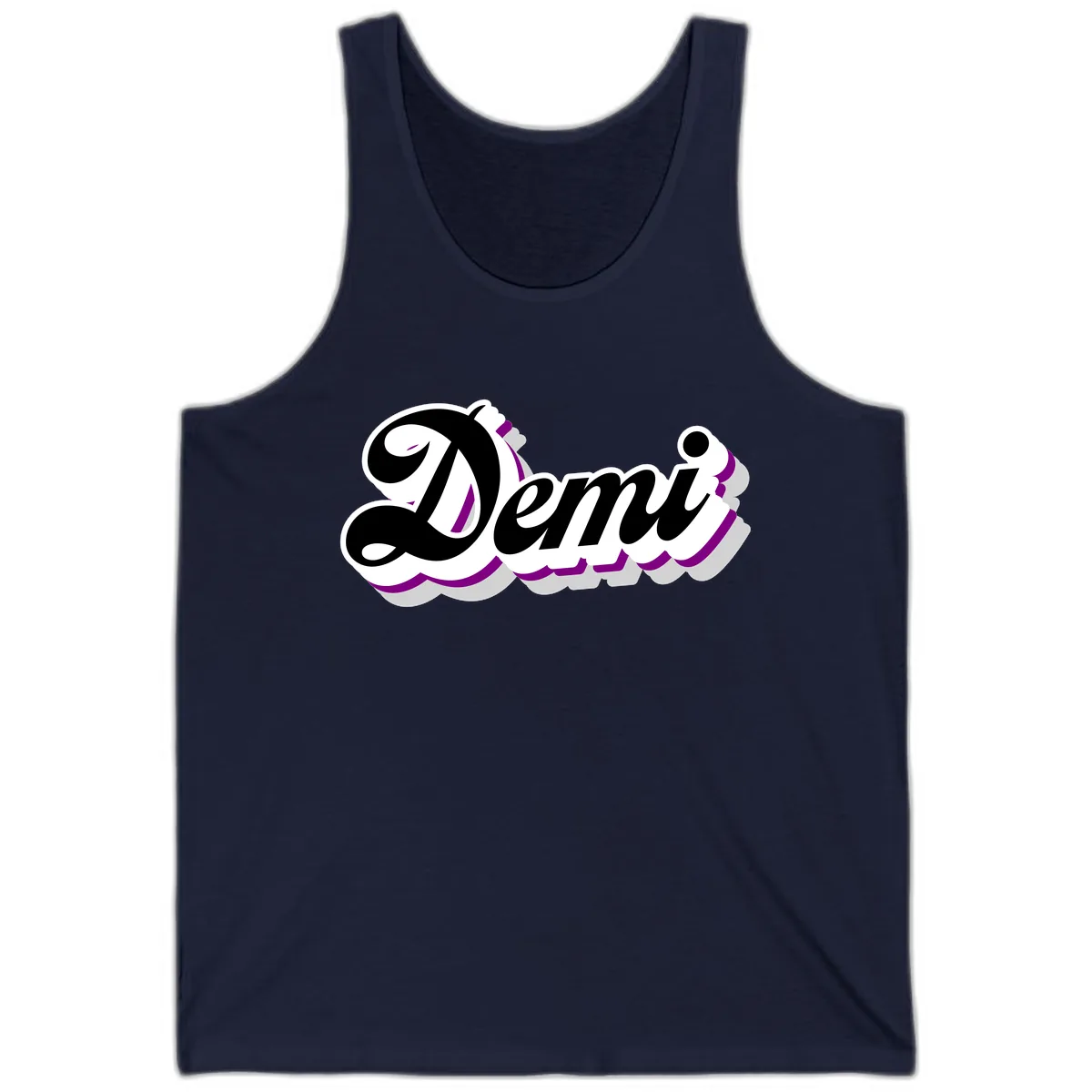 Demi Stylized Script Design Tank in Navy