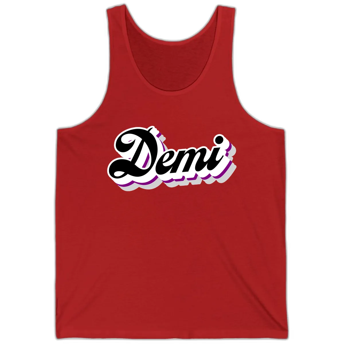 Demi Stylized Script Design Tank in Red