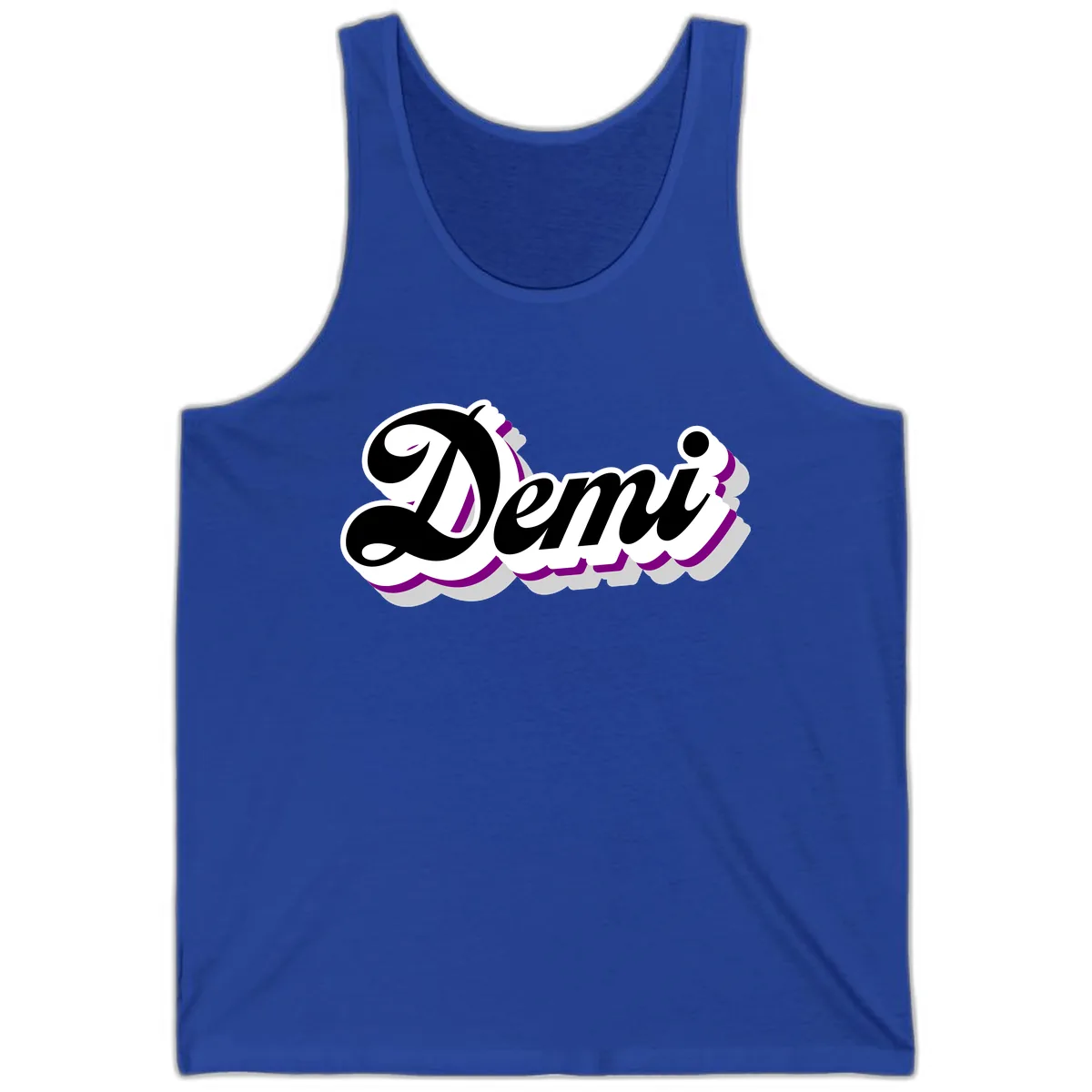 Demi Stylized Script Design Tank in True Royal
