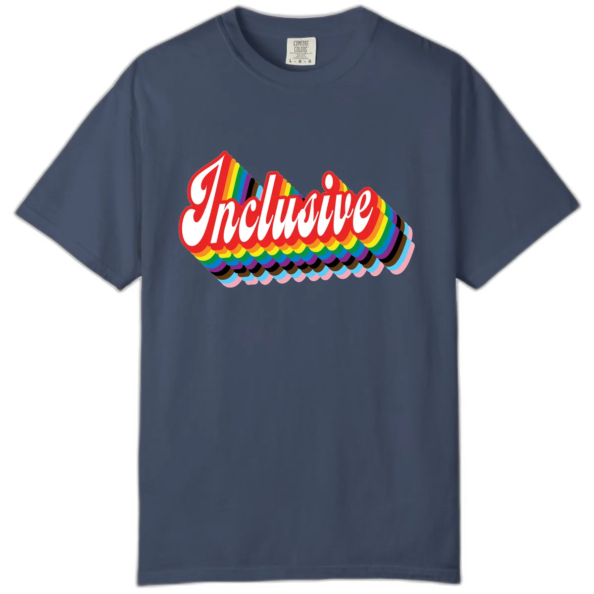 Inclusive Rainbow Pride Design Comfort Color in Midnight