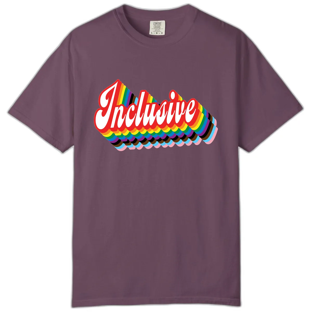 Inclusive Rainbow Pride Design Comfort Color in Berry