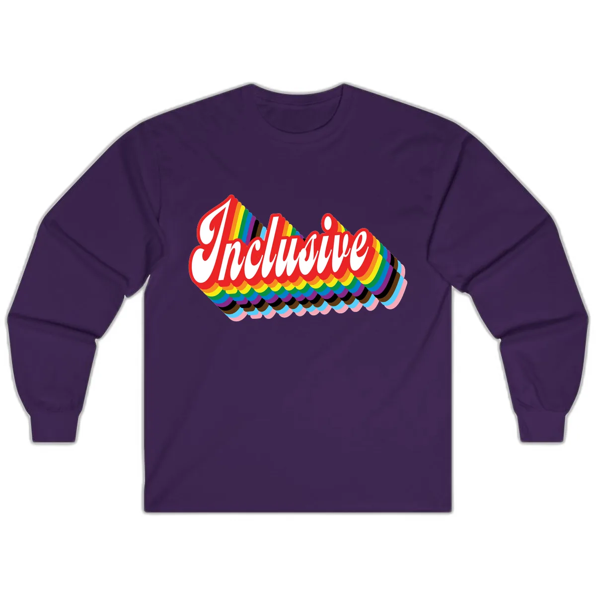Inclusive Rainbow Pride Design Long Sleeve in Purple