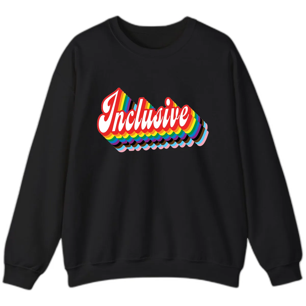 Inclusive Rainbow Pride Design Sweatshirt in Black