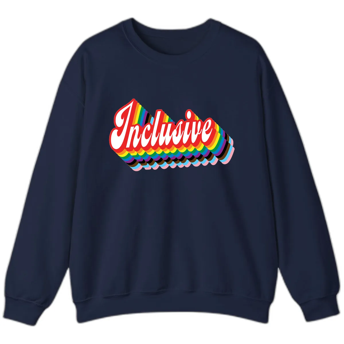 Inclusive Rainbow Pride Design Sweatshirt in Navy