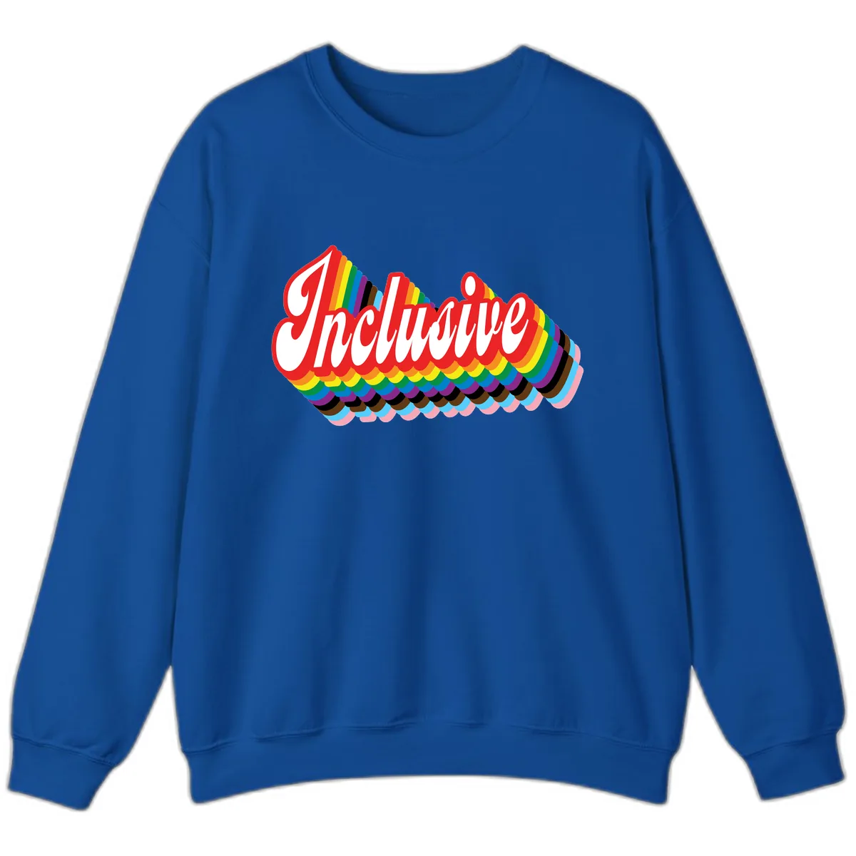Inclusive Rainbow Pride Design Sweatshirt in Royal