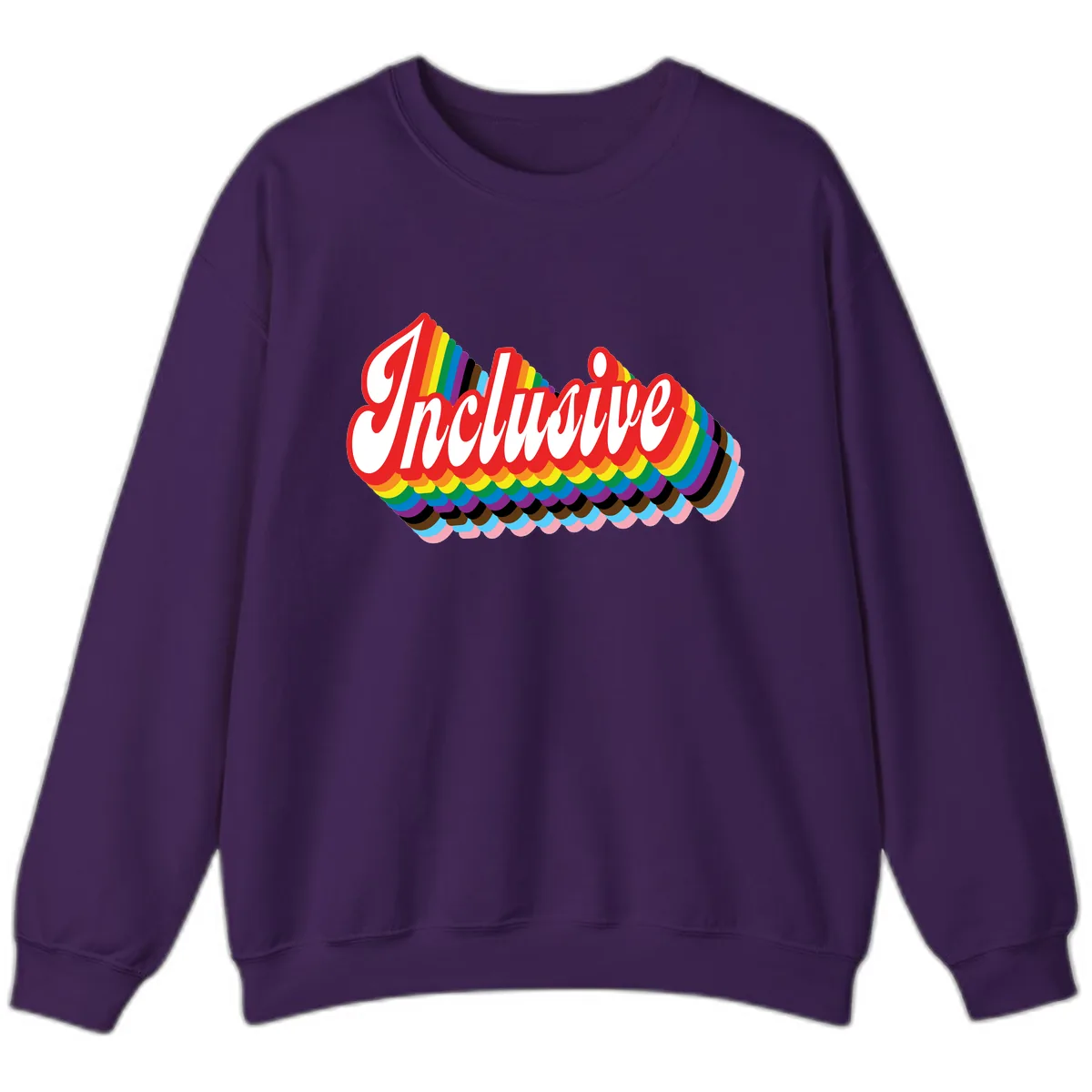 Inclusive Rainbow Pride Design Sweatshirt in Purple