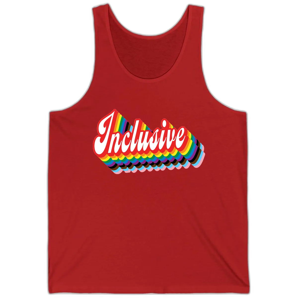 Inclusive Rainbow Pride Design Tank in Red