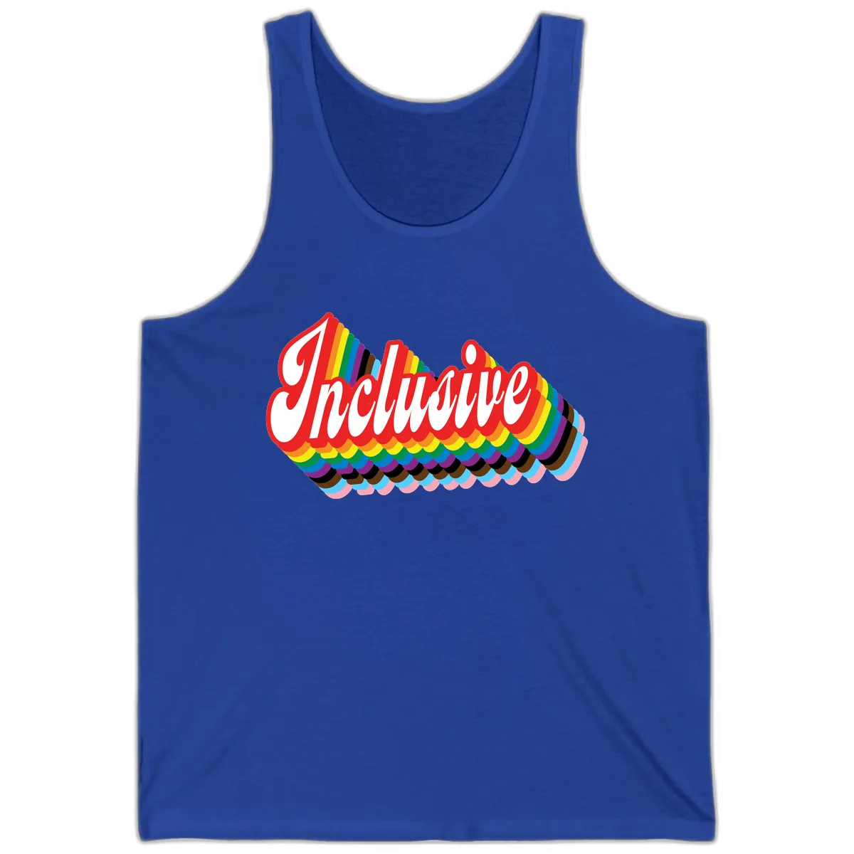 Inclusive Rainbow Pride Design Tank in True Royal