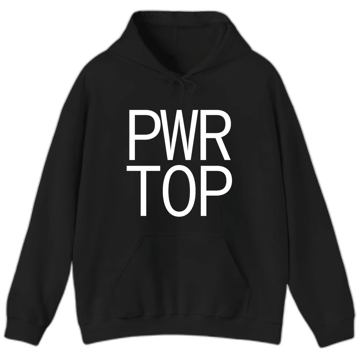 PWR TOP Bold Typography Design Hoodie in Black