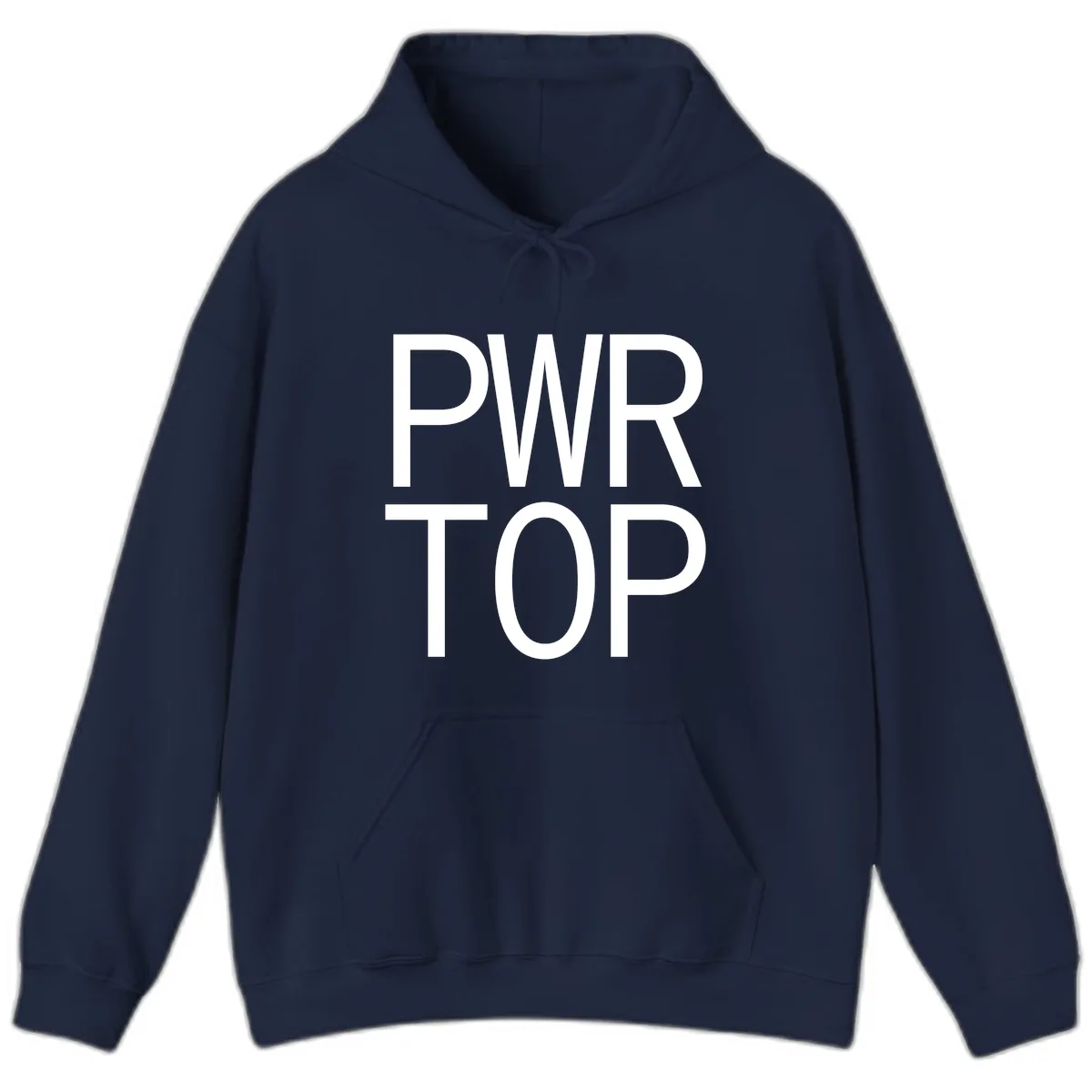 PWR TOP Bold Typography Design Hoodie in Navy