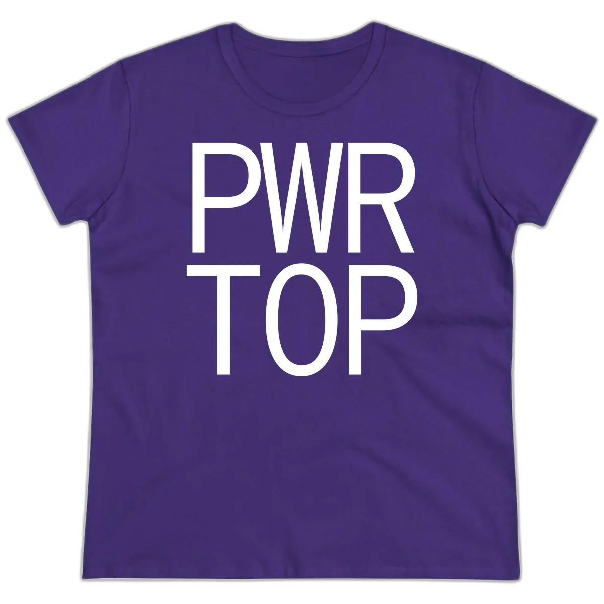 PWR TOP Bold Typography Design Ladies Tee in Purple