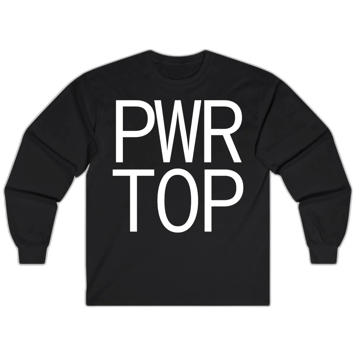 PWR TOP Bold Typography Design Long Sleeve in Black