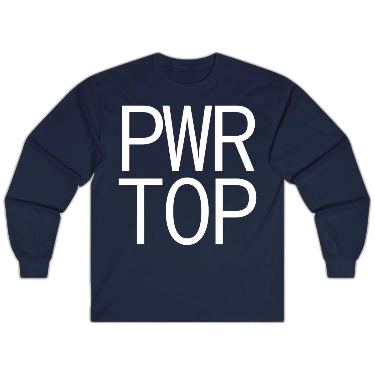 PWR TOP Bold Typography Design Long Sleeve in Navy