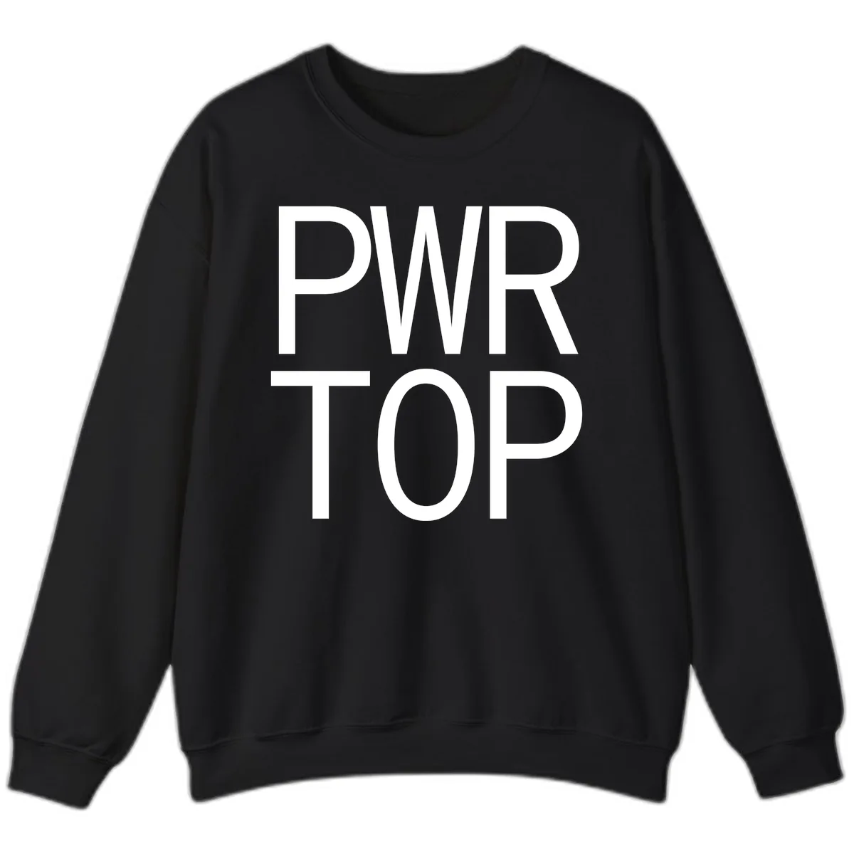 PWR TOP Bold Typography Design Sweatshirt in Black
