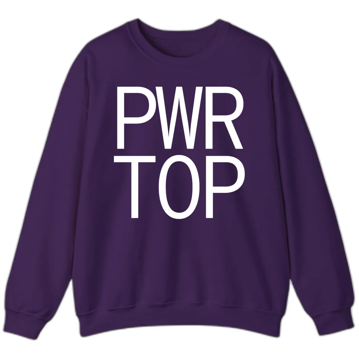 PWR TOP Bold Typography Design Sweatshirt in Purple