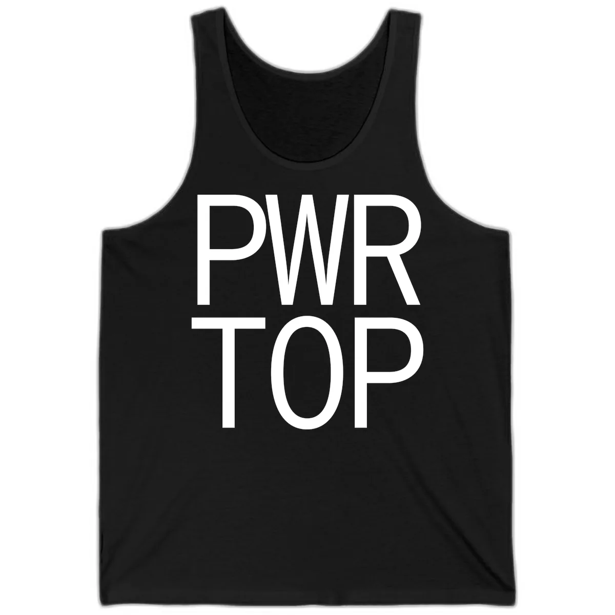 PWR TOP Bold Typography Design Tank in Black