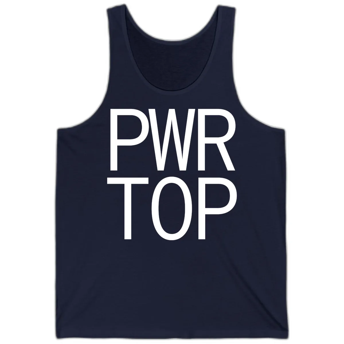 PWR TOP Bold Typography Design Tank in Navy