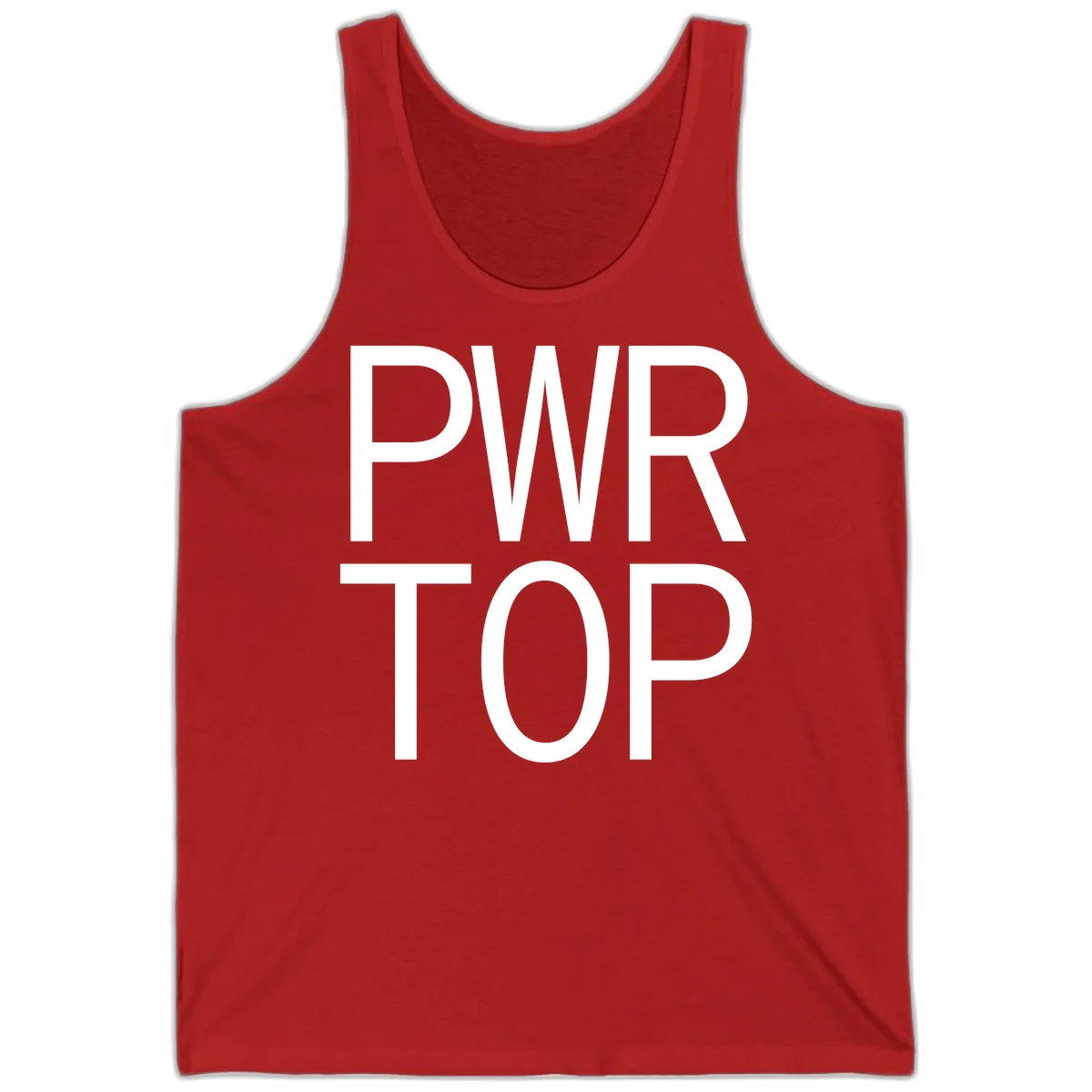 PWR TOP Bold Typography Design Tank in Red