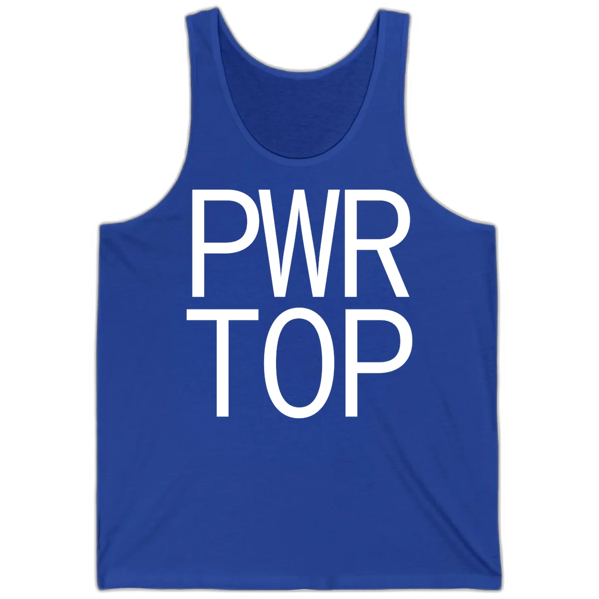 PWR TOP Bold Typography Design Tank in True Royal