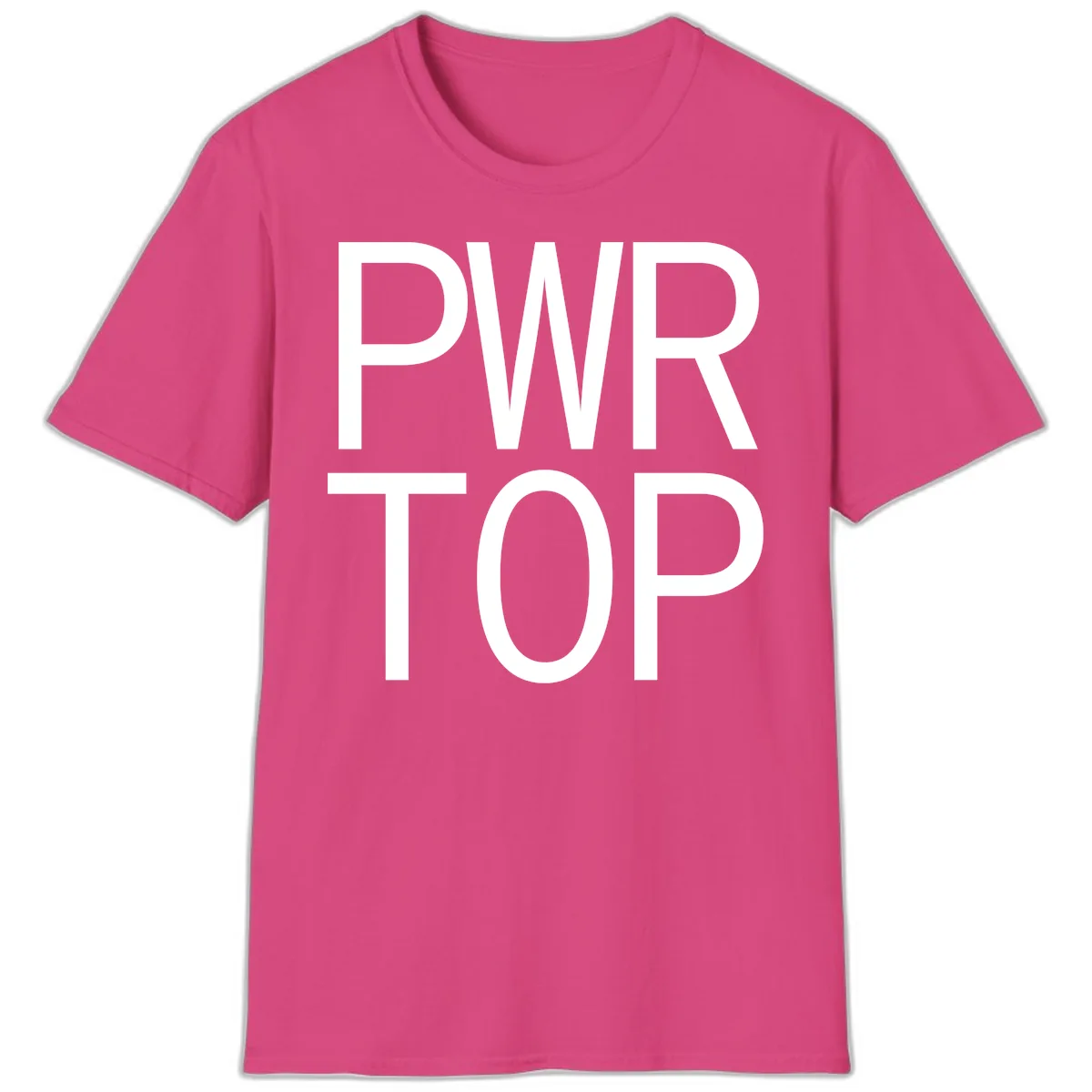 PWR TOP Bold Typography Design T-Shirt in Heliconia