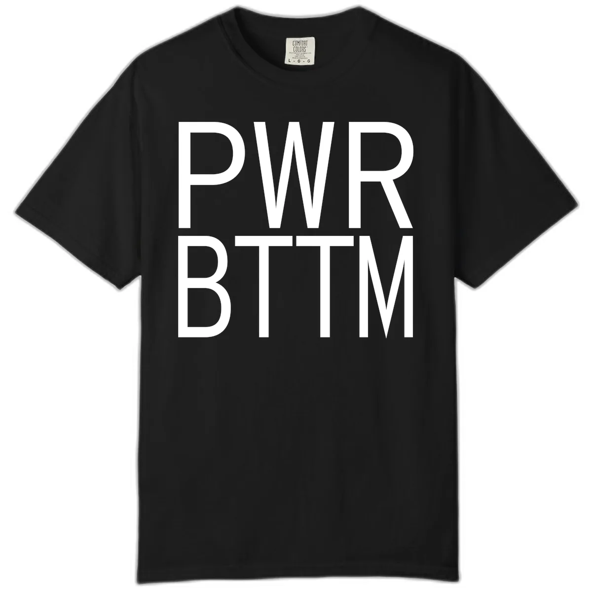 PWR BTTM Bold Typography Comfort Color in Black