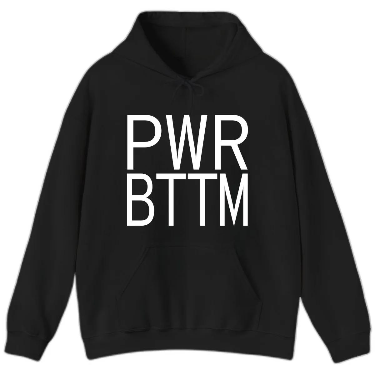 PWR BTTM Bold Typography Hoodie in Black