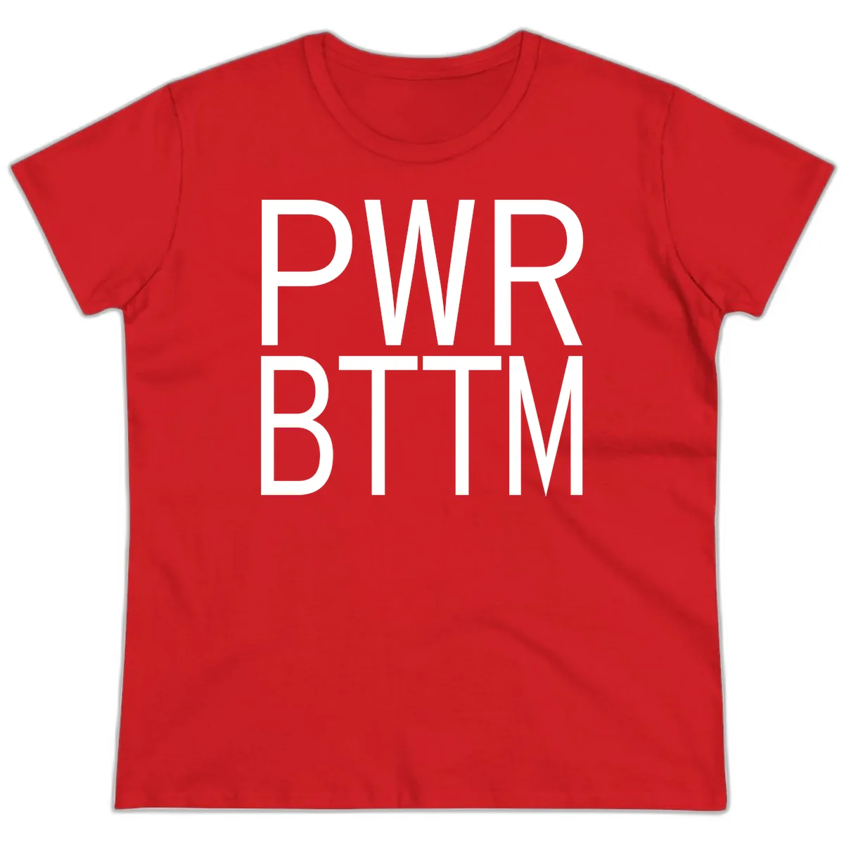 PWR BTTM Bold Typography Ladies Tee in Red