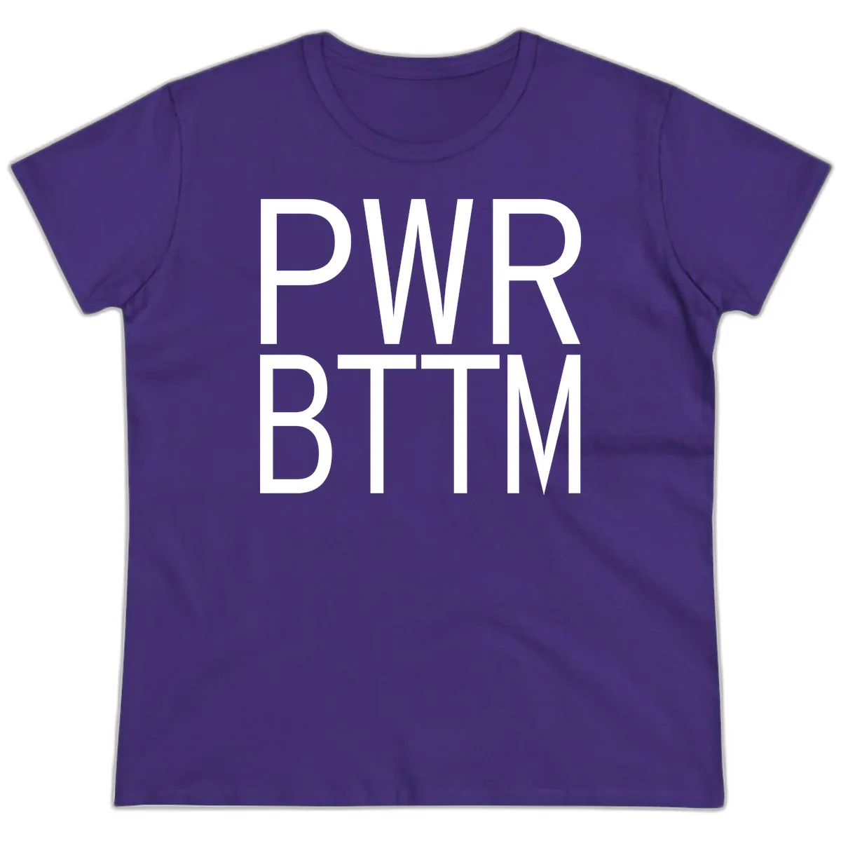 PWR BTTM Bold Typography Ladies Tee in Purple