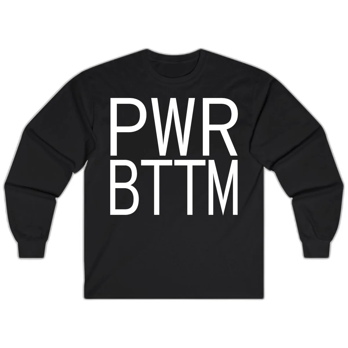 PWR BTTM Bold Typography Long Sleeve in Black