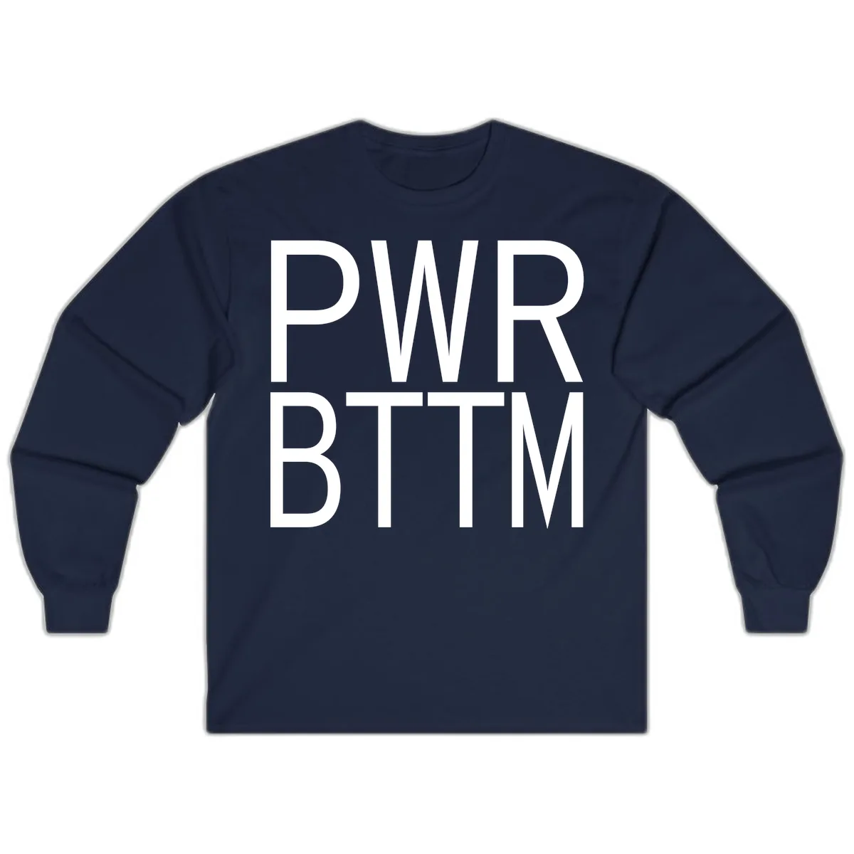 PWR BTTM Bold Typography Long Sleeve in Navy