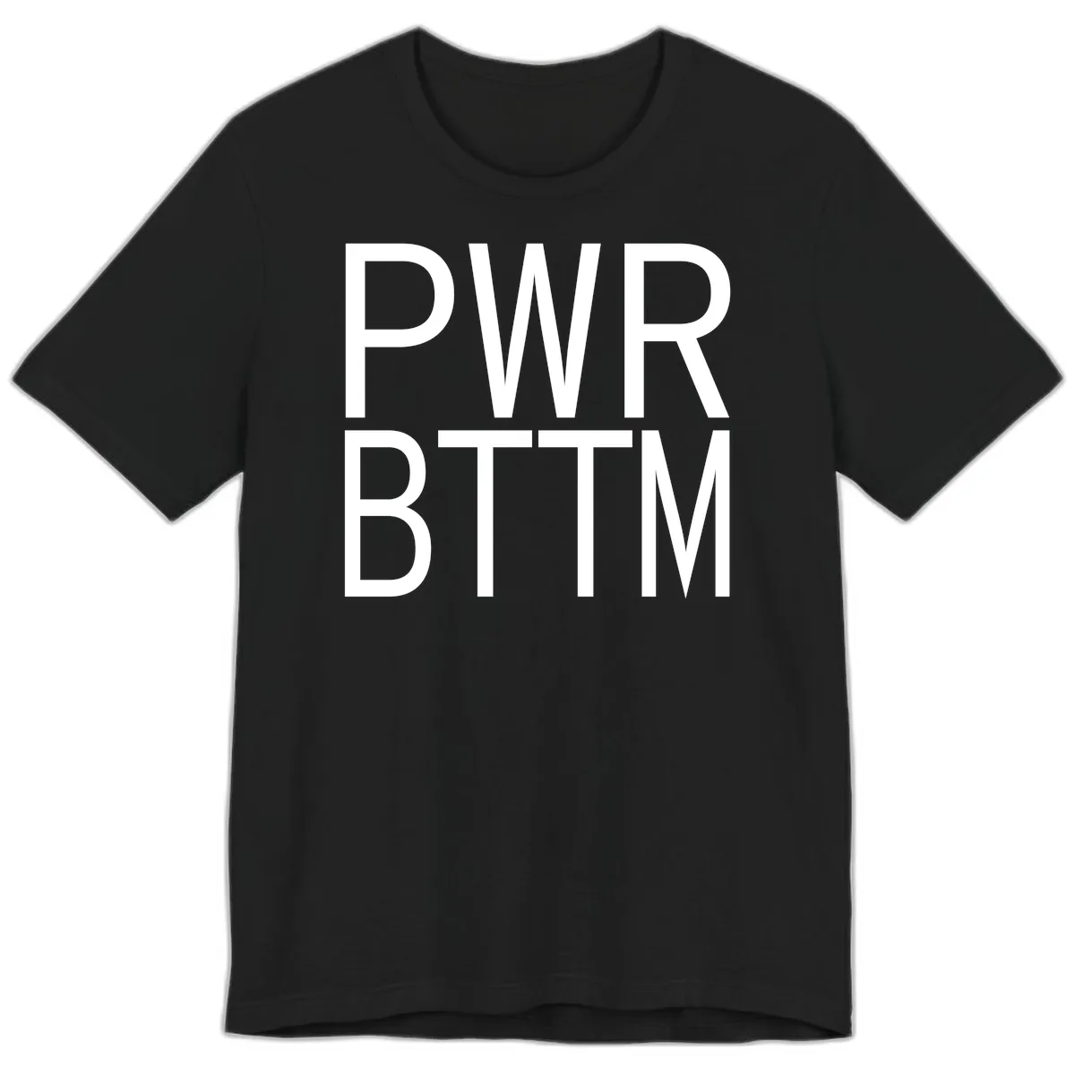 PWR BTTM Bold Typography Premium T-Shirt in Black