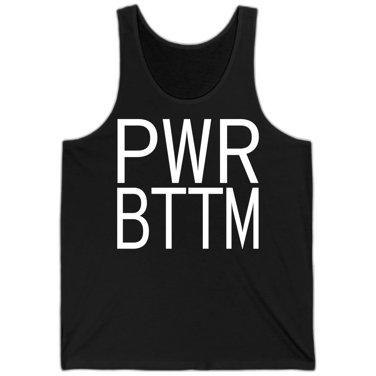 PWR BTTM Bold Typography Tank in Black