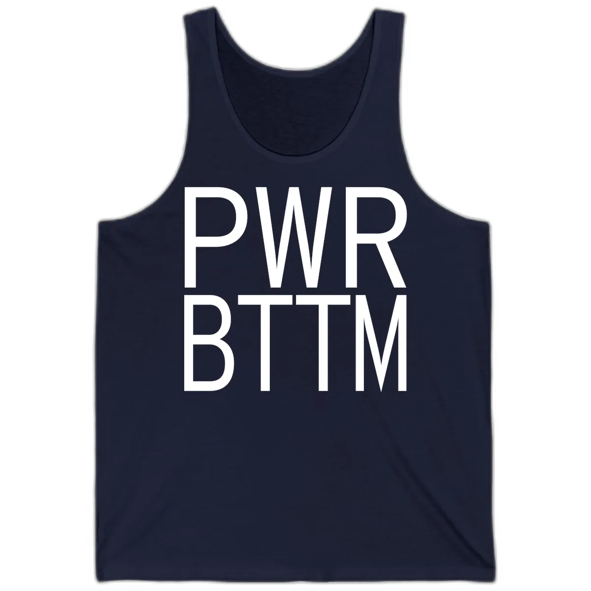 PWR BTTM Bold Typography Tank in Navy