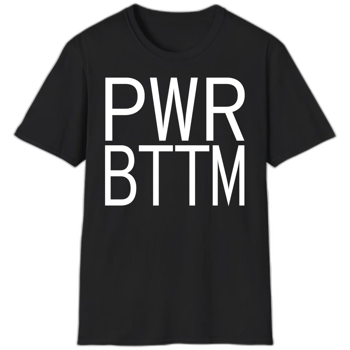 PWR BTTM Bold Typography T-Shirt in Black
