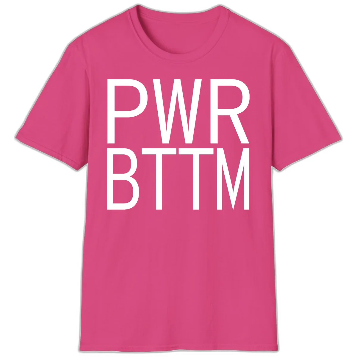 PWR BTTM Bold Typography T-Shirt in Heliconia