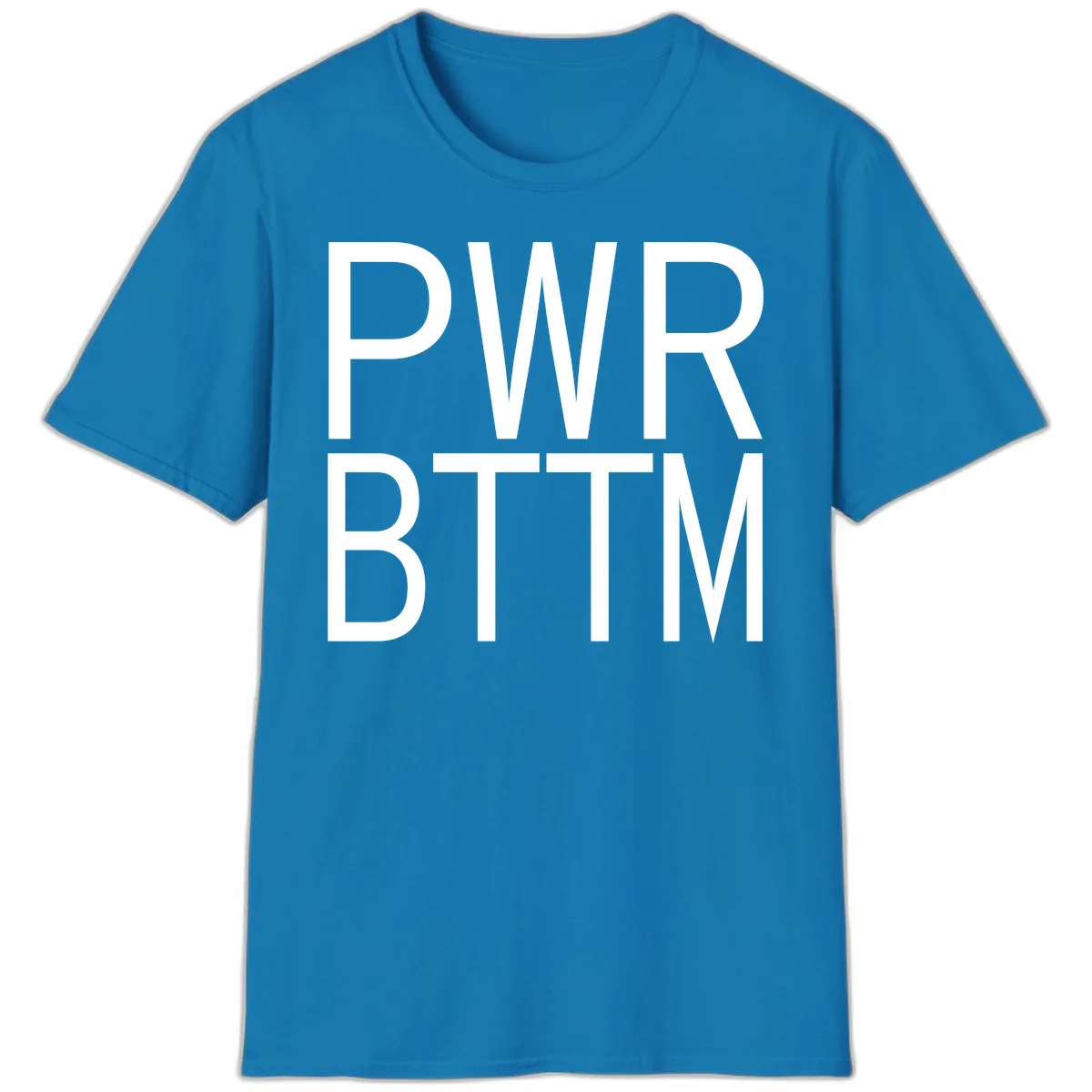 PWR BTTM Bold Typography T-Shirt in Sapphire