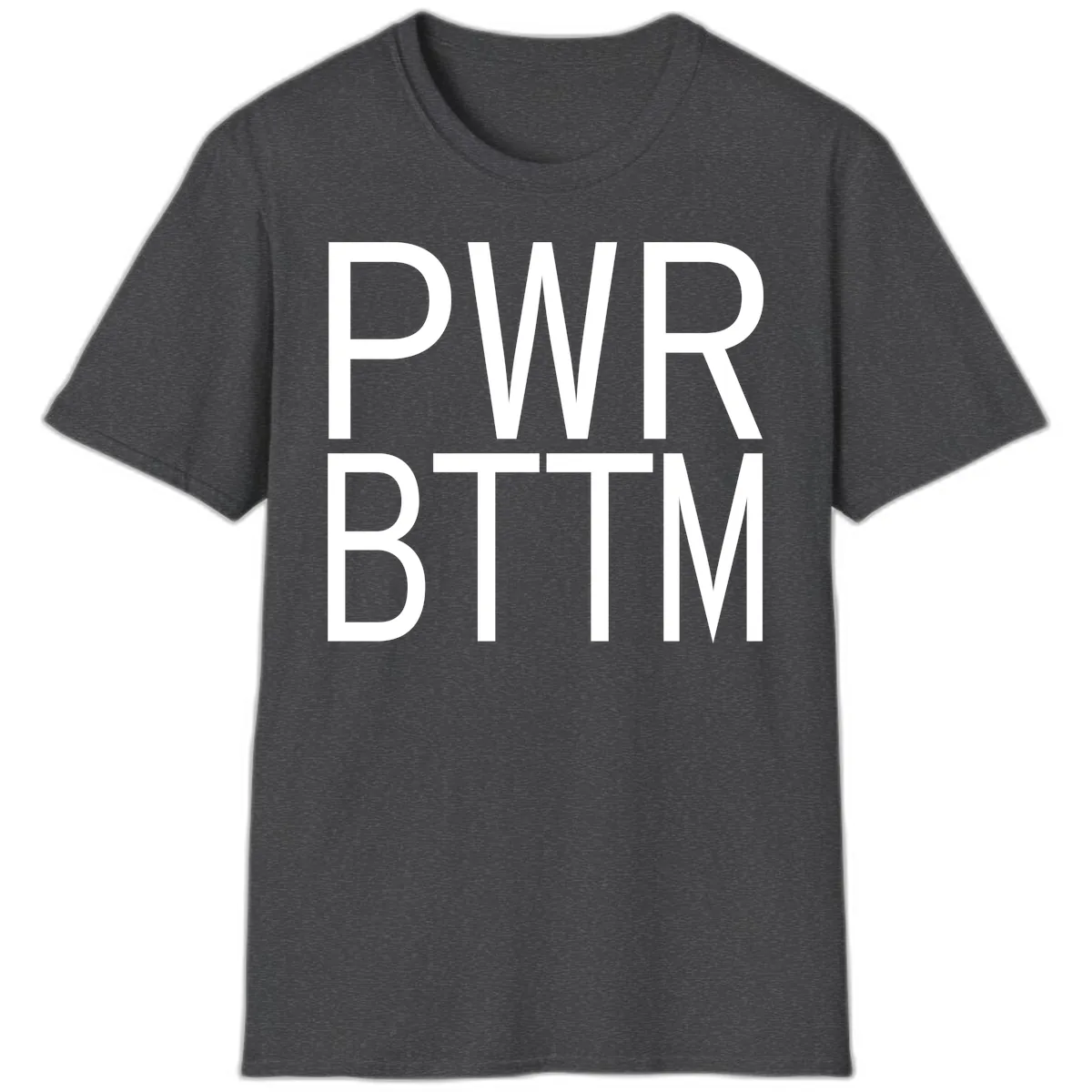 PWR BTTM Bold Typography T-Shirt in Dark Heather