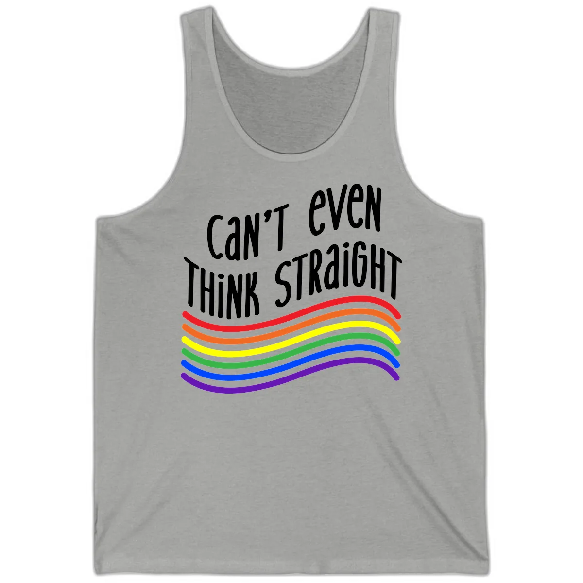 Can't Even Think Straight Tank in Athletic Heather