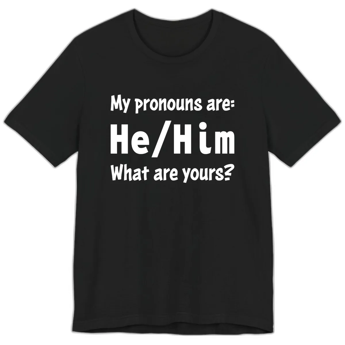 He/Him Pronouns Pride Design Premium T-Shirt in Black