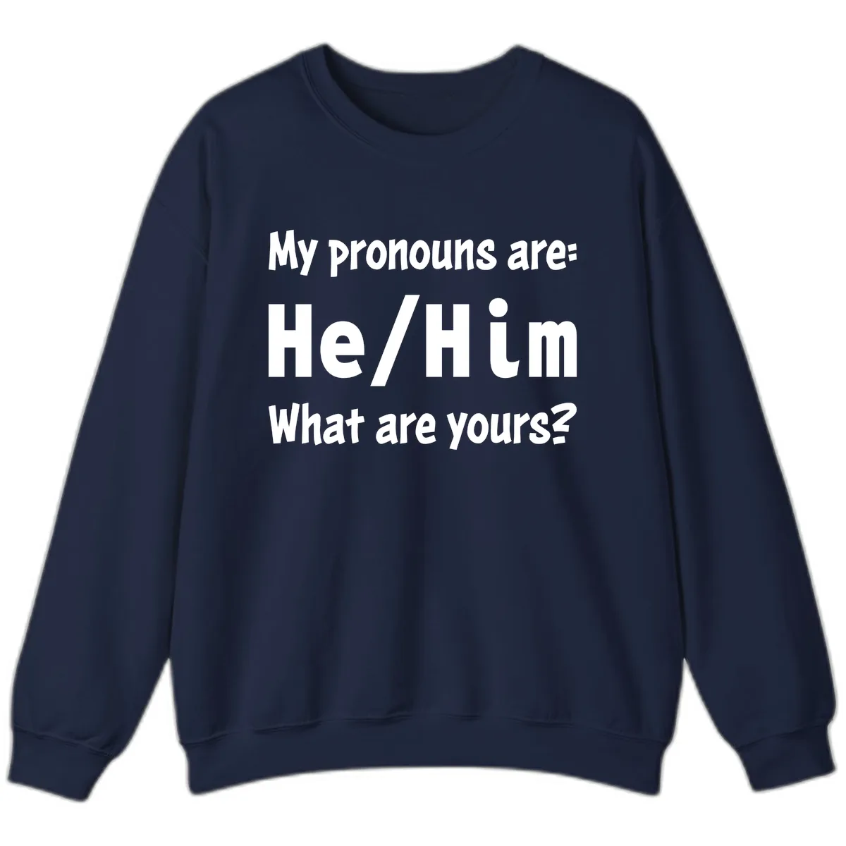 He/Him Pronouns Pride Design Sweatshirt in Navy