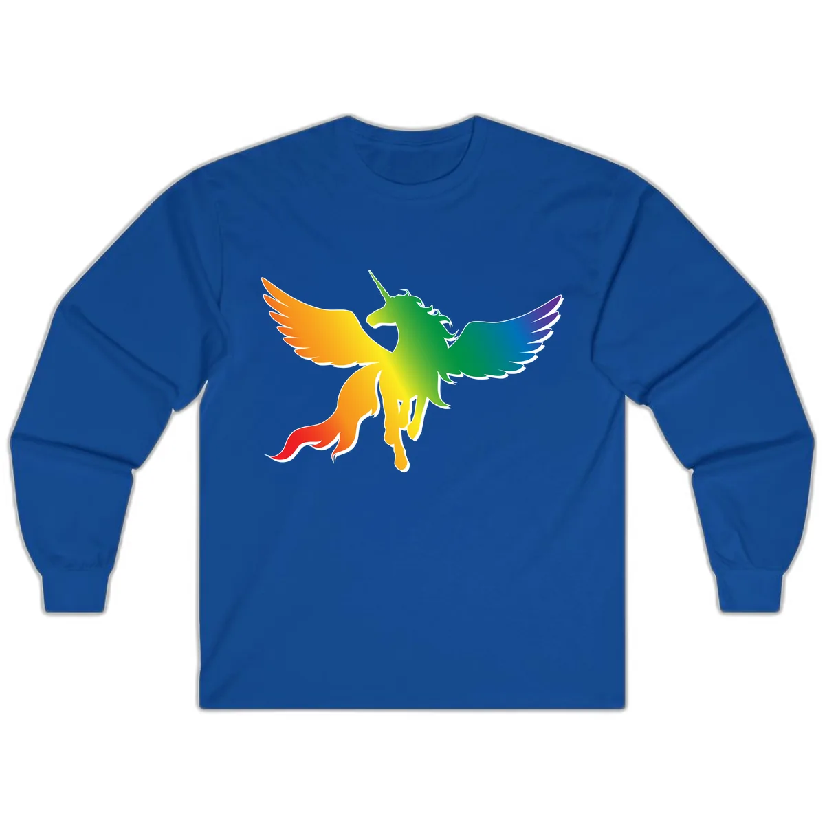 Rainbow Unicorn Pride Wings Long Sleeve in Royal