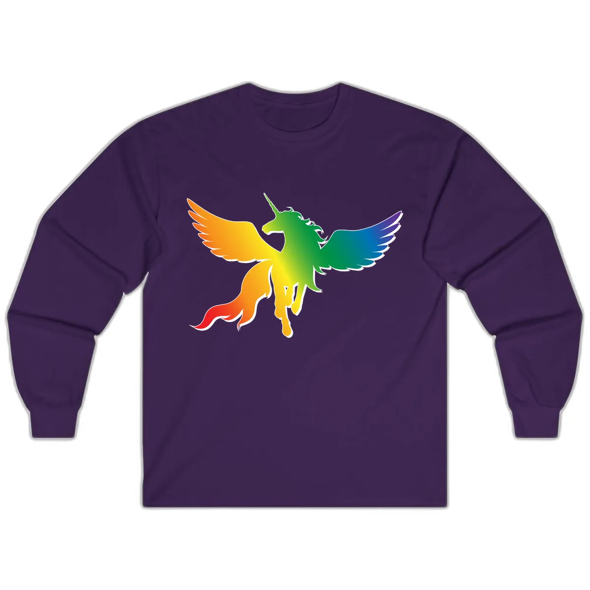 Rainbow Unicorn Pride Wings Long Sleeve in Purple
