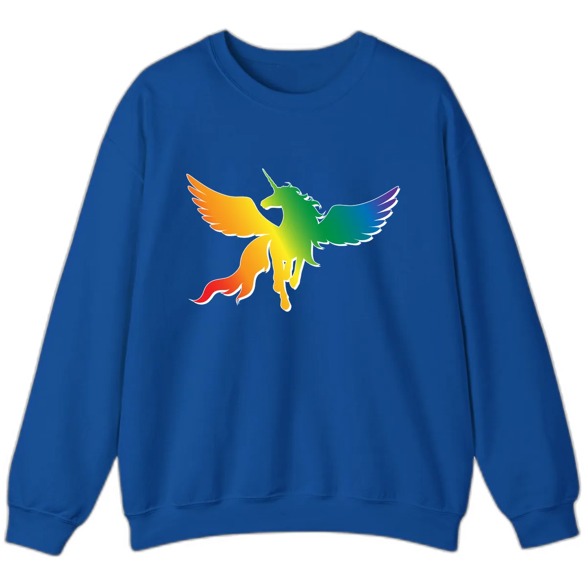 Rainbow Unicorn Pride Wings Sweatshirt in Royal