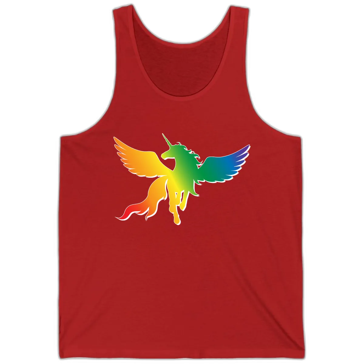 Rainbow Unicorn Pride Wings Tank in Red