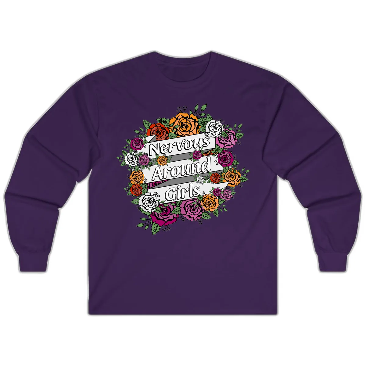 Nervous Around Girls Long Sleeve in Purple
