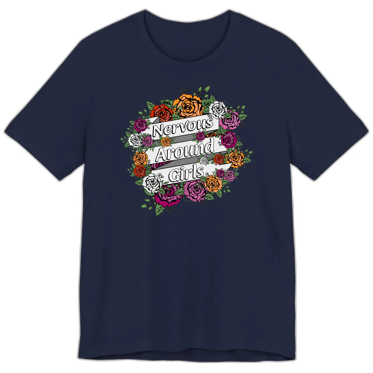 Nervous Around Girls Premium T-Shirt in Navy