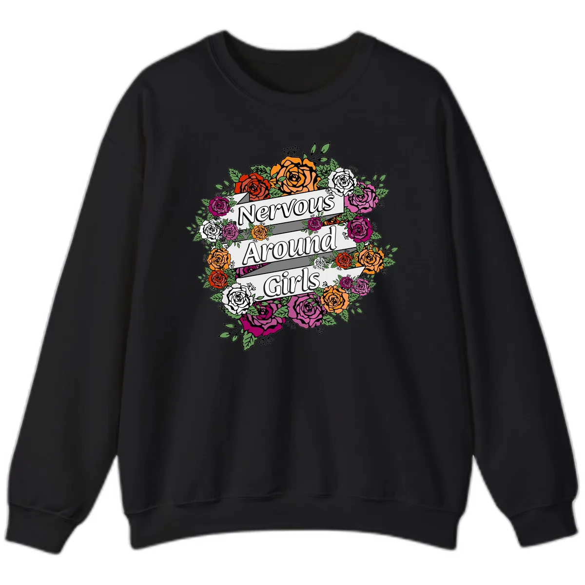Nervous Around Girls Sweatshirt in Black